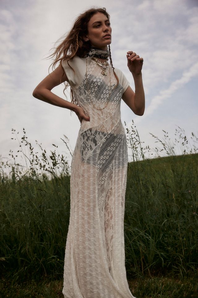 Free people white lace dress best sale