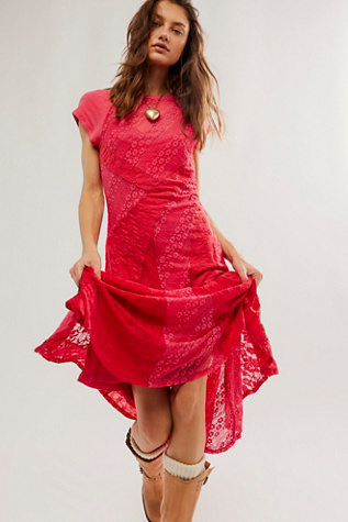 Prina Midi Dress by free-est at Free People in Pink, Size: S