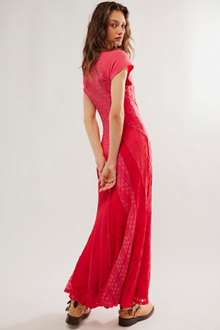 Red Lace Maxi Dress