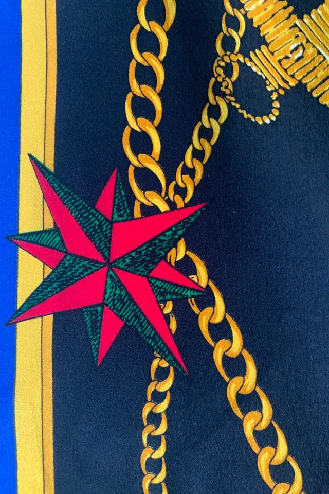 Vintage 1970s Anne Klein for Vera Silk Nautical Scarf Selected by SharpLilTeeth #2