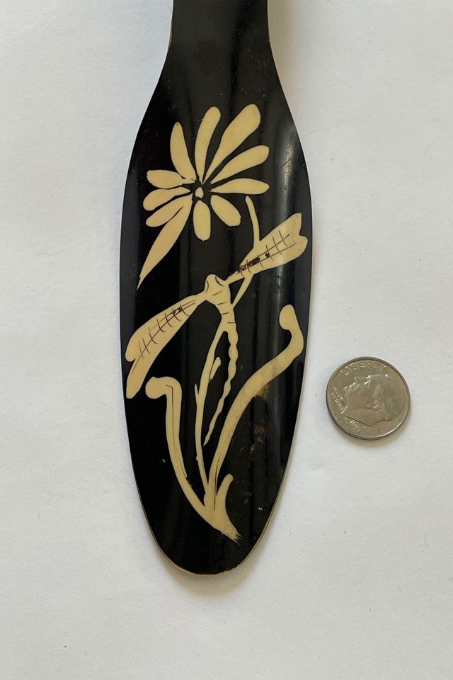 Antique 1920's Celluloid Shoe Horn with Dragonfly Selected by FernMercantile #2