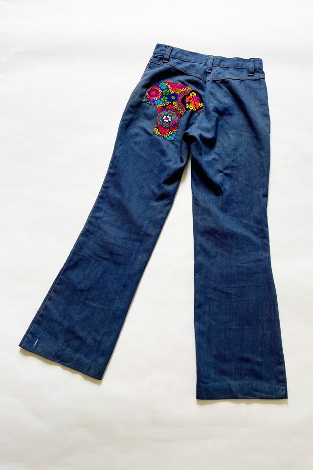 Vintage 1970's  Jeans with Psychedelic Patches Selected by FernMercantile #2
