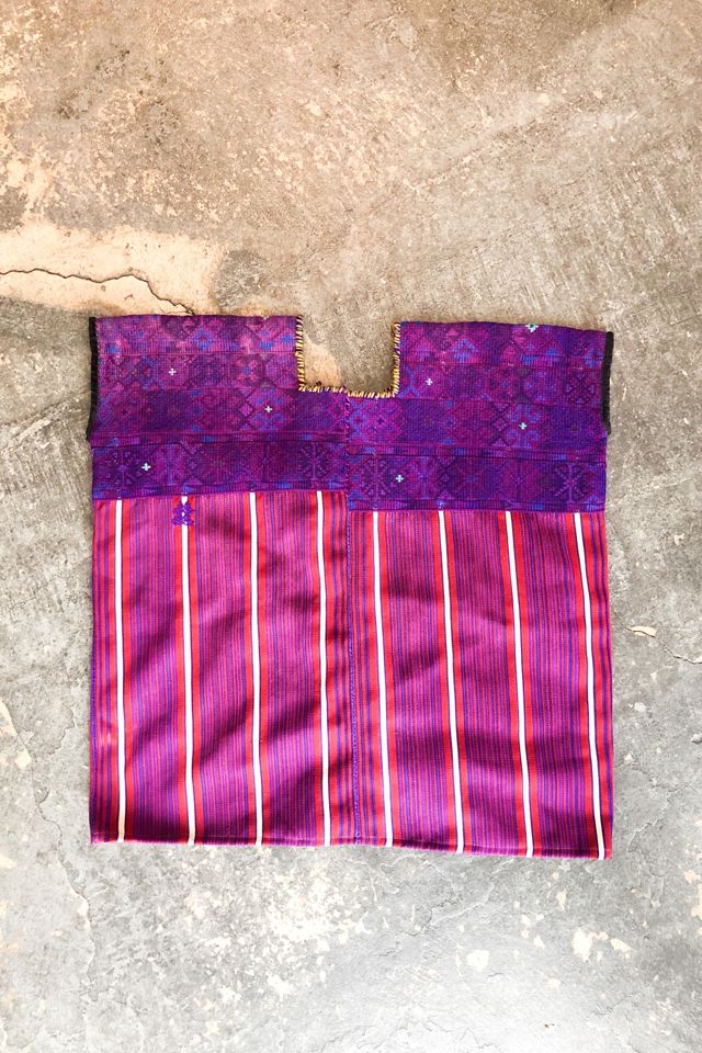 Vintage Purple Huipil Striped Top Selected By The Curatorial Dept. #1