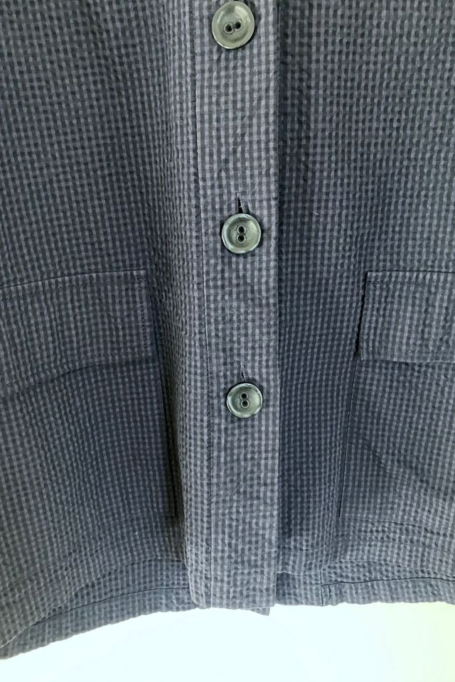 Navy Waffle Knit Button Down Long Sleeve. Selected by The Curatorial Dept. #1