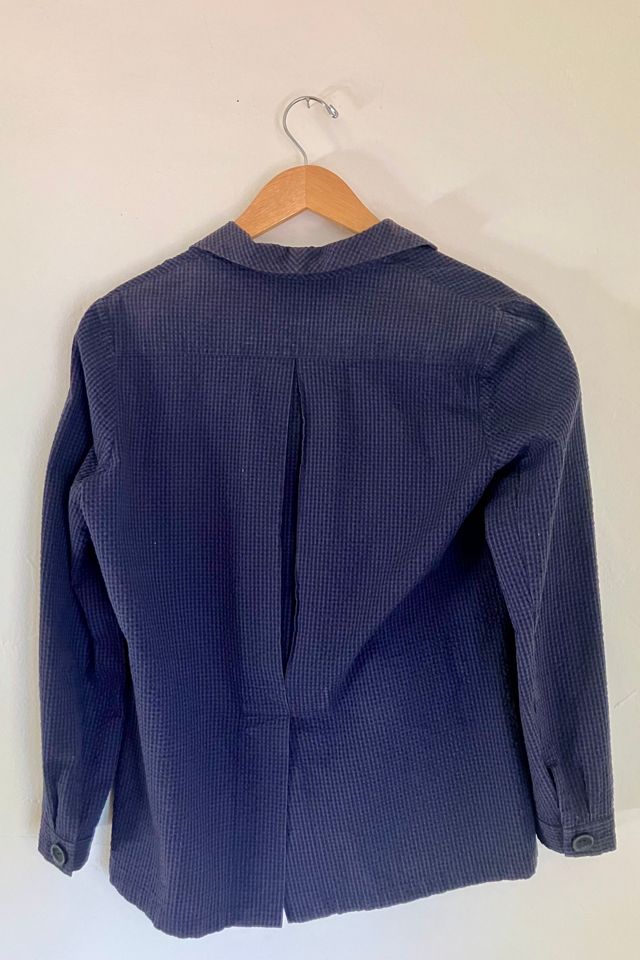 Navy Waffle Knit Button Down Long Sleeve. Selected by The Curatorial Dept. #2