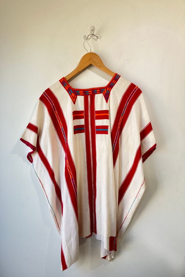 Vintage Red and White Huipil Striped Top Selected by The 