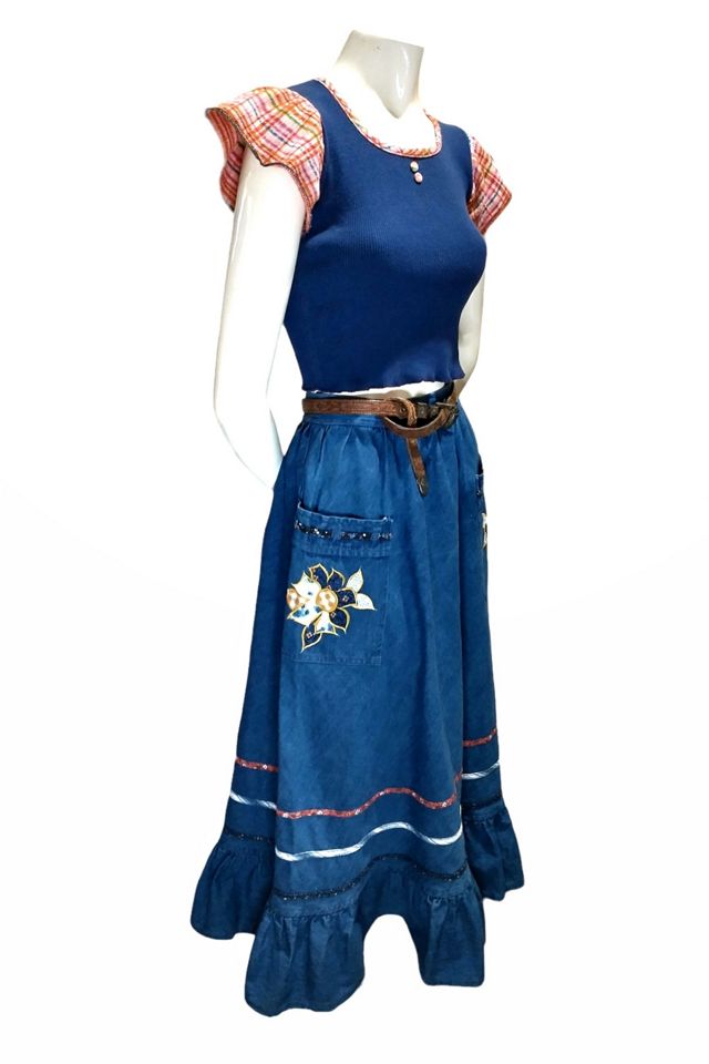 Vintage 70's Denim Prairie Skirt Selected by Garbage Soup #1