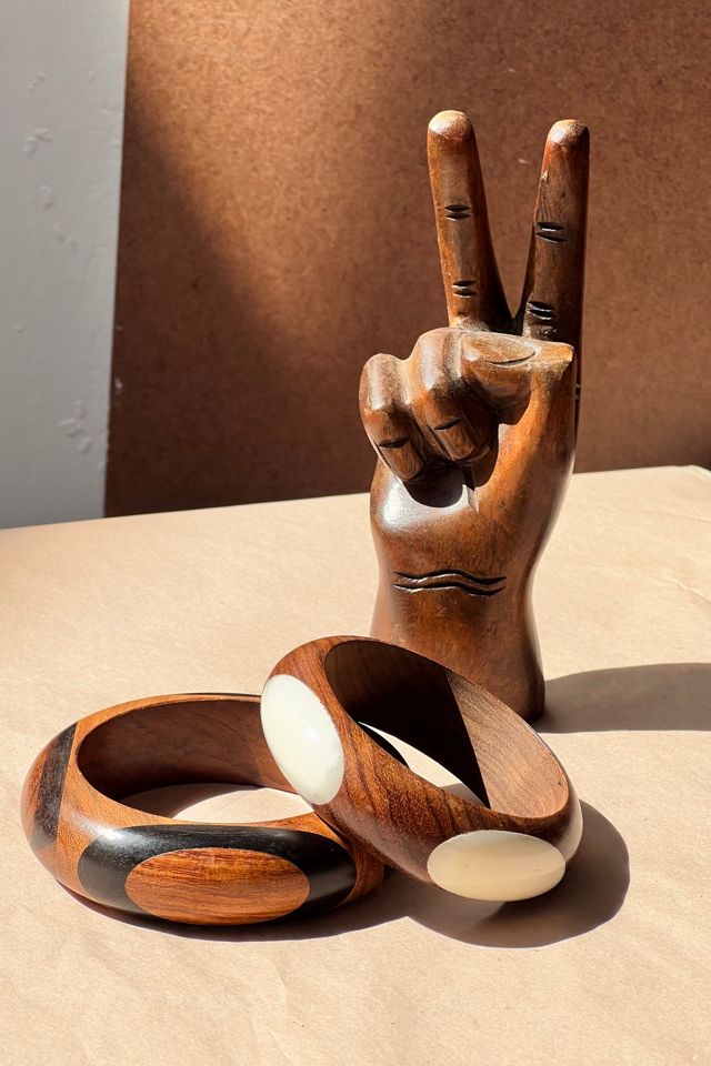 Vintage Wooden Dot Bangle Set Selected by Anna Corinna #1