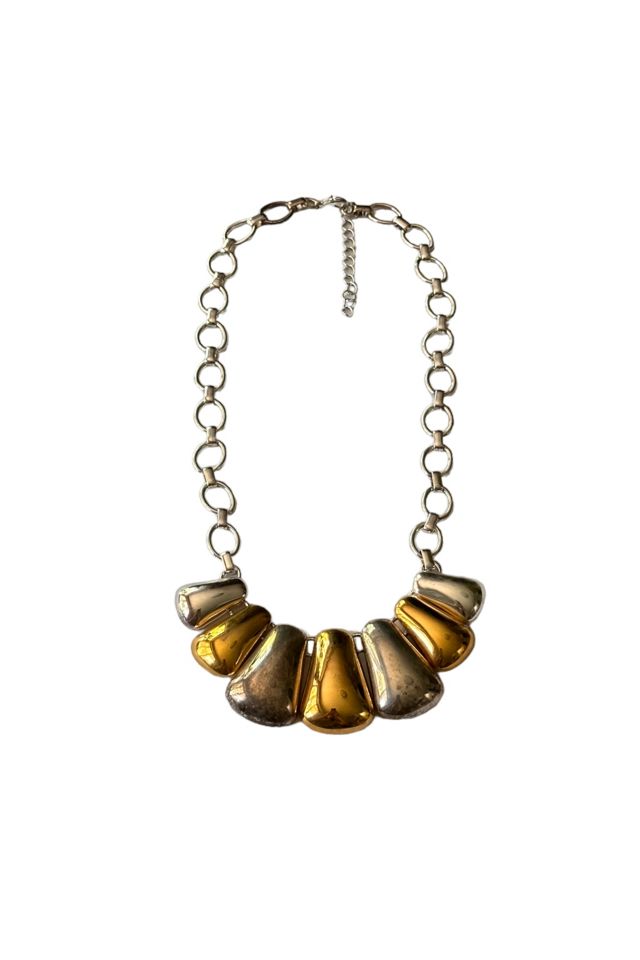 Vintage 1980's Two Tone Puff Necklace Selected By Afterlife Boutique #2