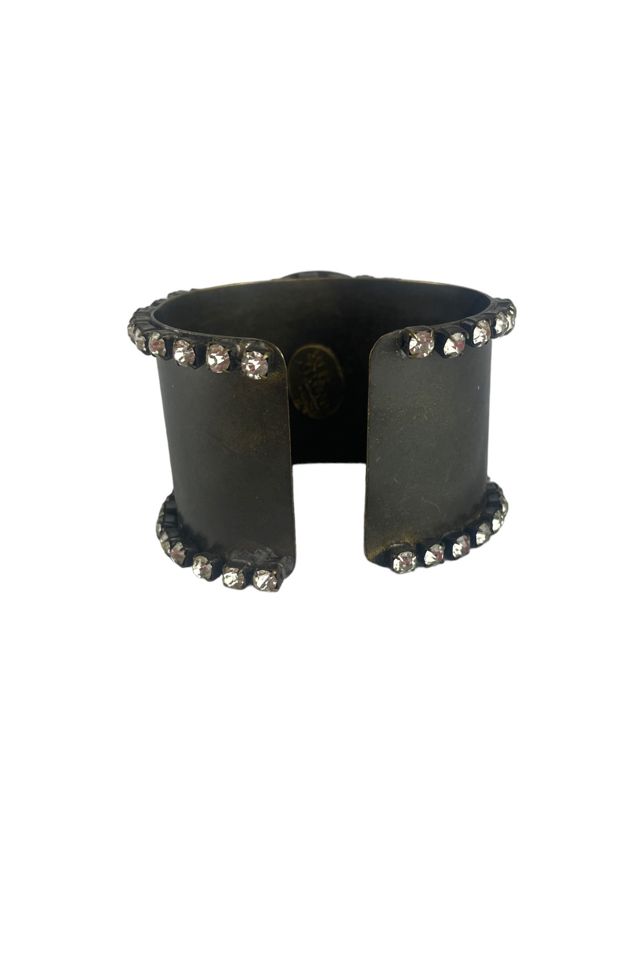 Vintage Black Cuff Bracelet With Rhinestones Selected By Ankh By Racquel #3