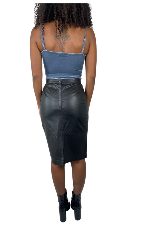 Vintage Black Leather Skirt Selected By Ankh By Racquel Vintage #3