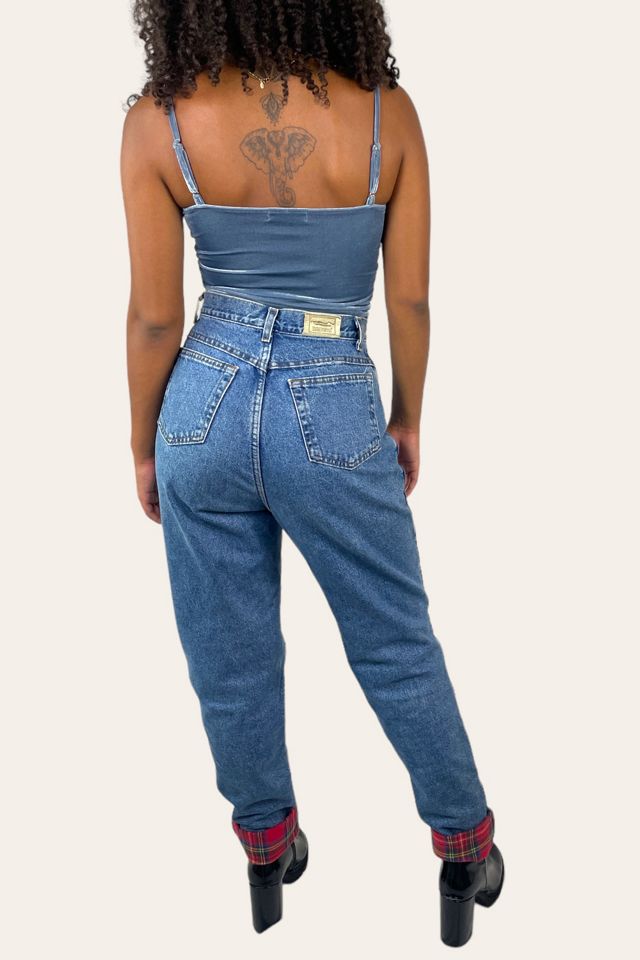 Vintage High-Waisted Blue Jeans With Plaid Lining Selected By Ankh By Racquel Vintage #2