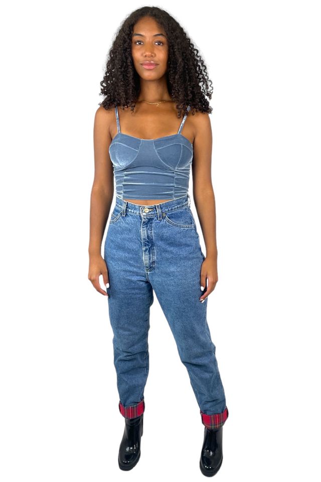 Vintage High-Waisted Blue Jeans With Plaid Lining Selected By Ankh By Racquel Vintage #3