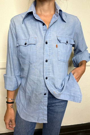Well Loved 1970s Embroidered Levi Shirt Selected by Cherry