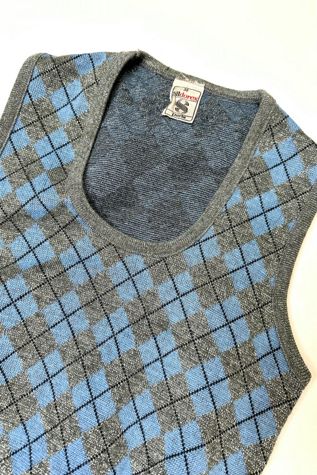 1970s Glitter Argyle Sweater Vest Selected by Cherry