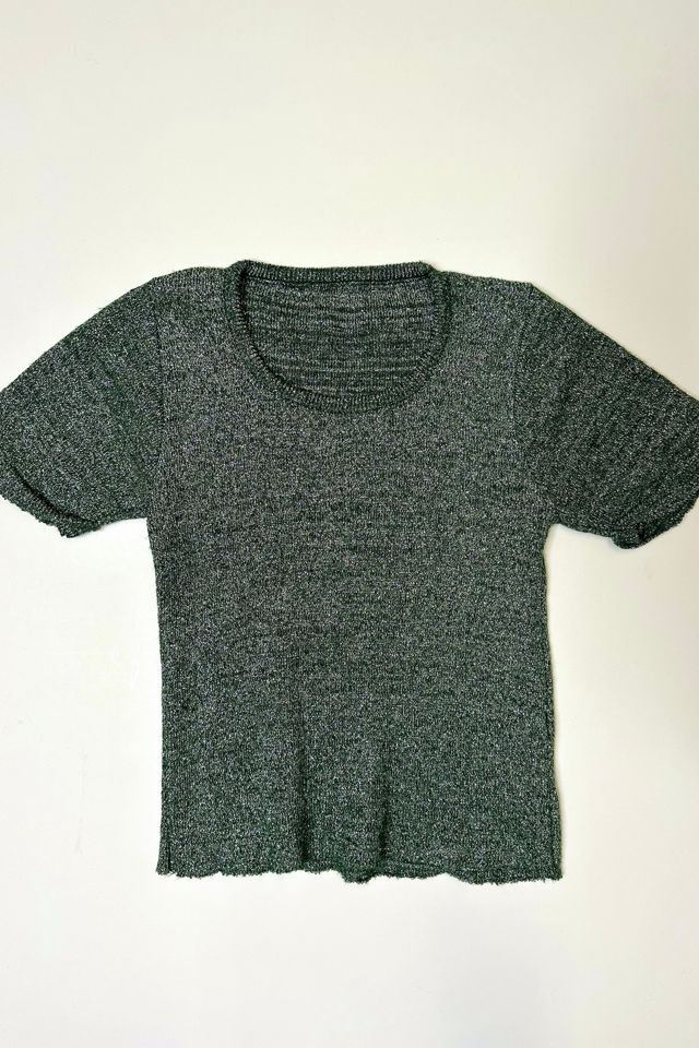 1970s Metallic Green Knit Shirt Selected by Cherry #2
