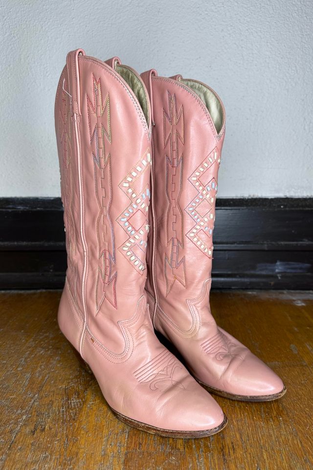 Vintage pink deals cowboy boots