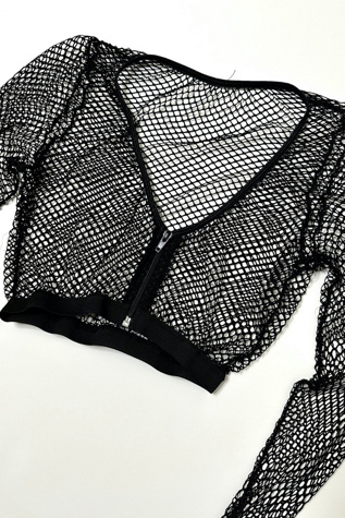 Y2K Cropped Net Jacket Selected by Cherry