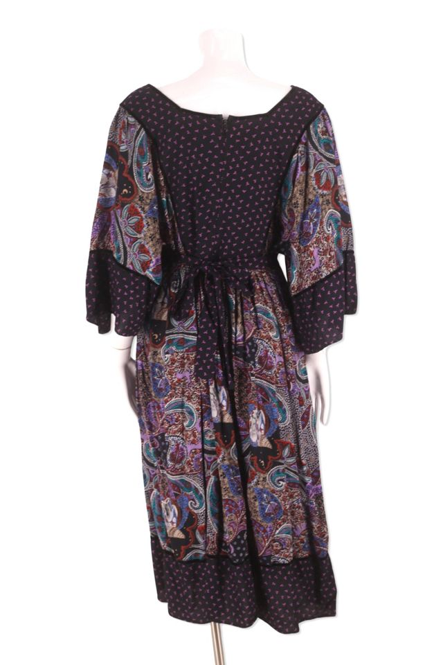 1970s Paisley Rayon Peasant Dress Selected By Ritual Vintage #2