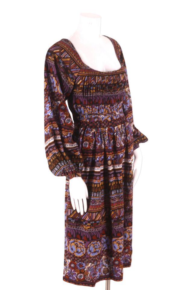 1970s Earthy Floral Peasant Dress Selected By Ritual Vintage #1