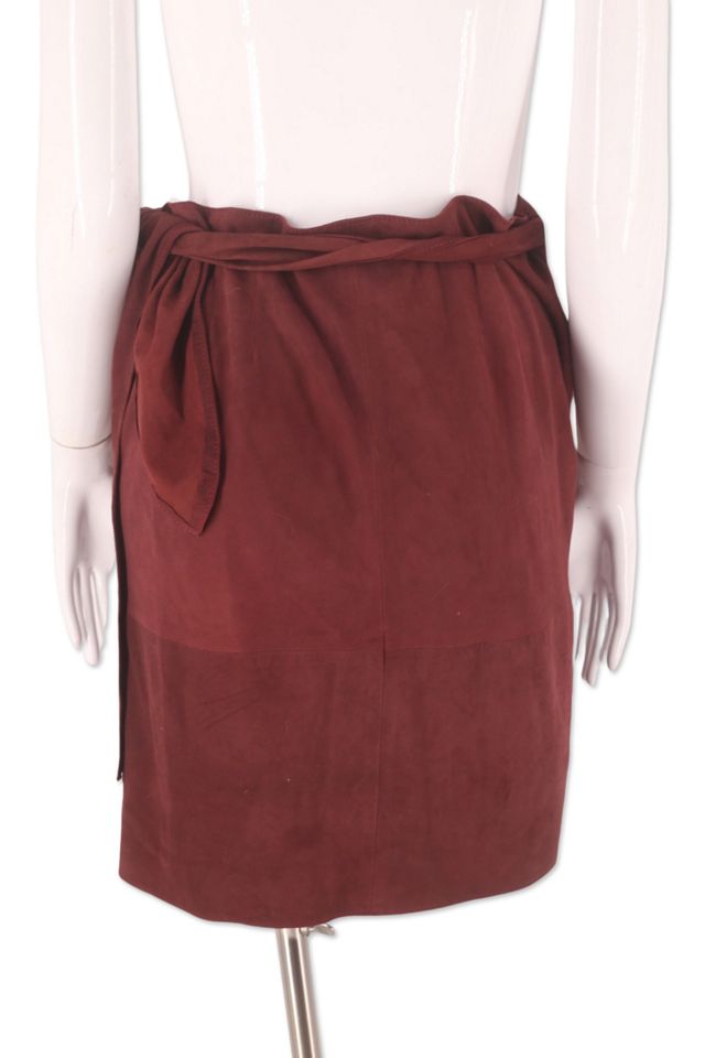 1990s Aubergine Suede Wrap Skirt Selected By Ritual Vintage #2