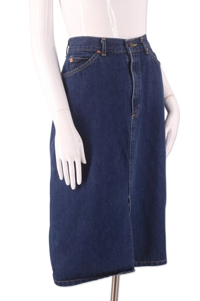 1980s Lee Dark Denim High Waisted Skirt Selected By Ritual Vintage #1