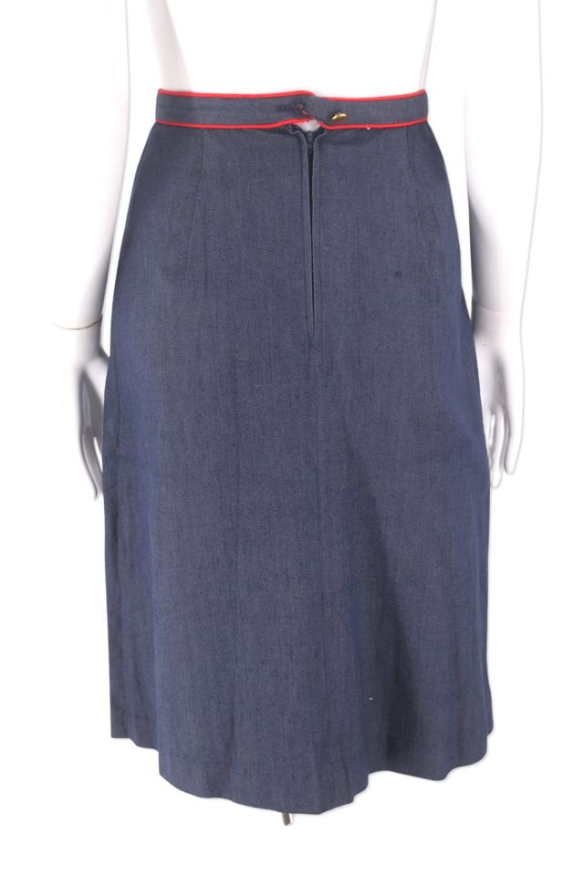 1970s Stretch Denim Skirt With Bold Zipper Selected By Ritual Vintage #2