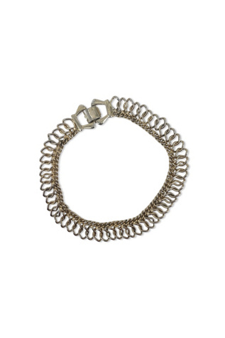 1990s Silverplate Crochet Metal Choker Selected By Ritual Vintage