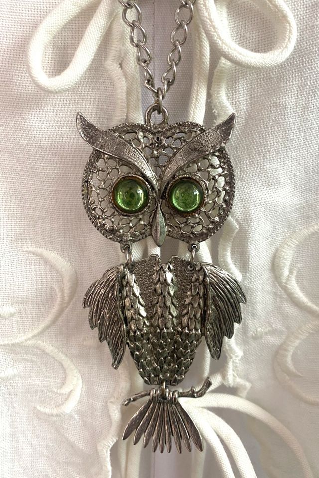 Vintage Wise Old Owl selling Necklace, 70'sVTG, XL