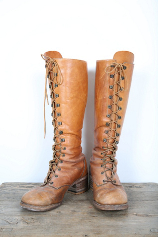 Ericas Flesh-Doc Style, Festival, Combat, Vintage Hippie Lace up Boots sold