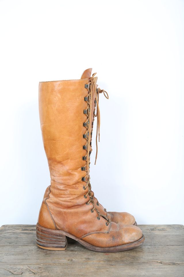 Vintage 70s Campus Lace Up Boots Selected by Love Rocks Vintage