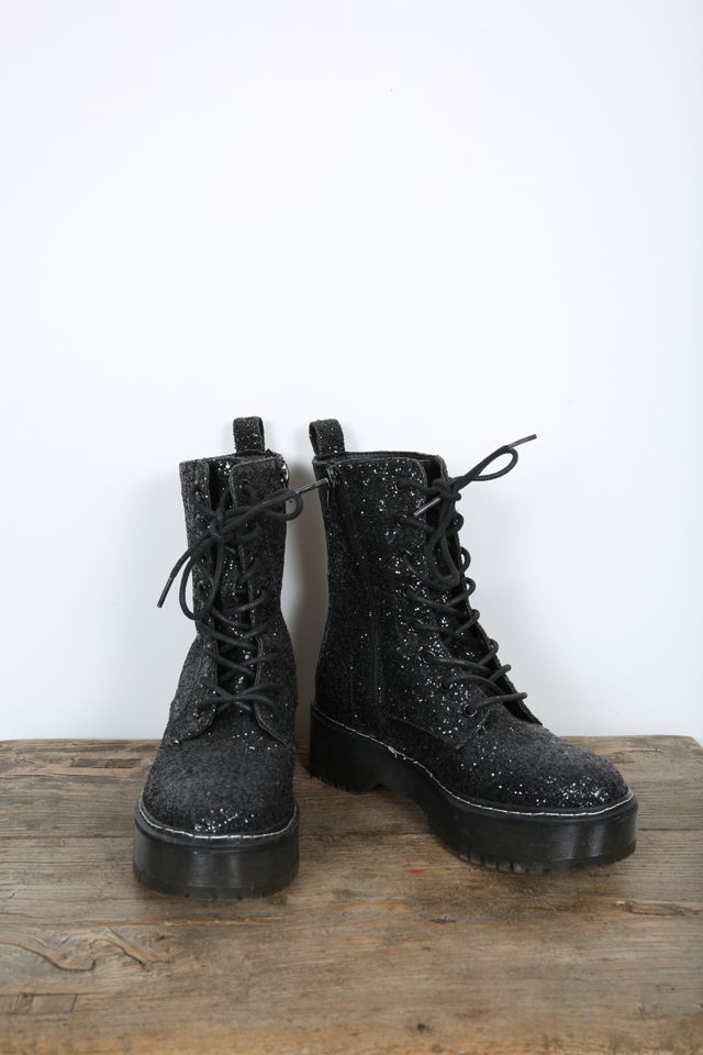 Sequin store combat boots