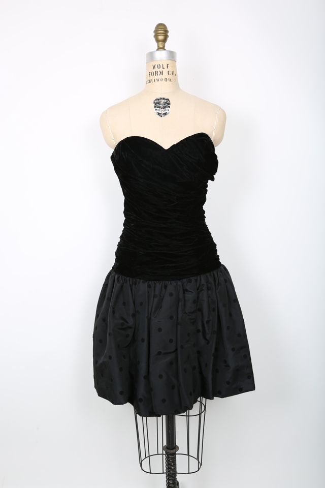 Vintage 80s After Five Black Velvet Strapless Bubble Dress – S → Hotbox  Vintage