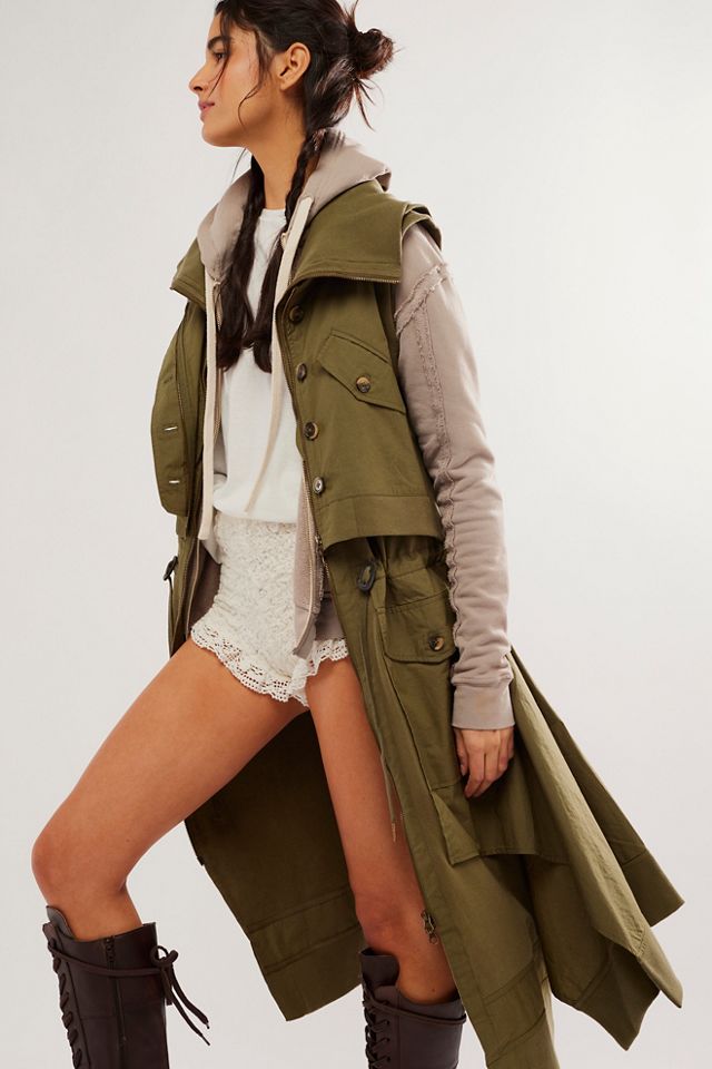 Free People x Nicholas K Tanner Shearling Collar Convertible Jacket $1649  Sz XS