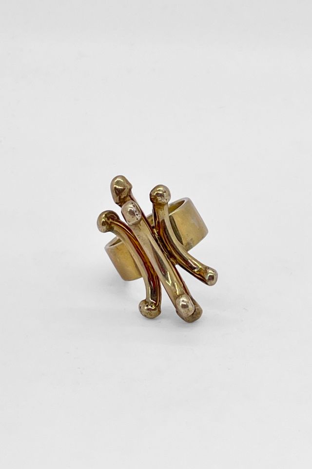 Vintage Mid-Century Brass Abstract Statement Ring Selected by MARMALADE #1
