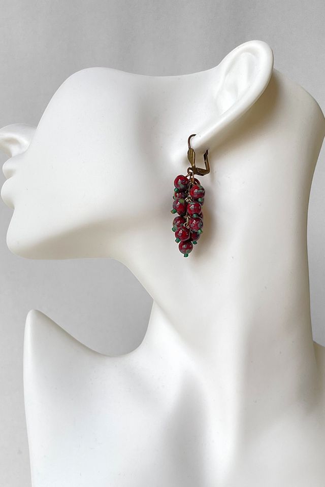 40s Glass Bead Cluster Earrings Selected by MARMALADE #2