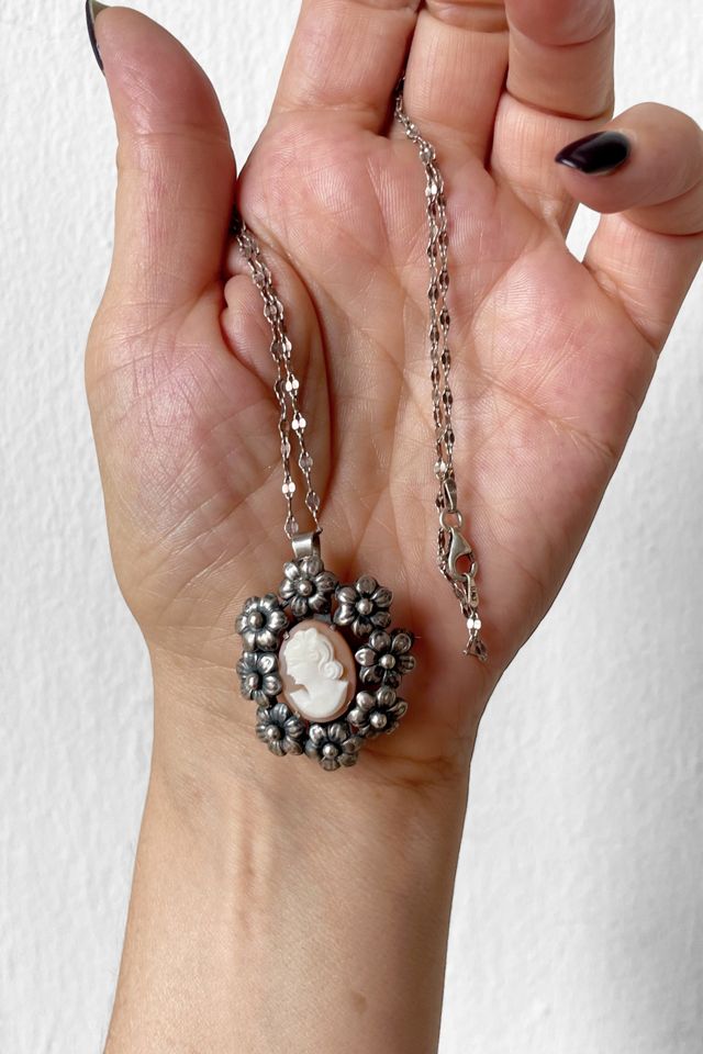 1940s Scandinavian Sterling Silver Floral Cameo Selected by MARMALADE #1