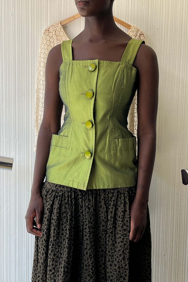 Andrea Odicini Chartreuse Silk Bustier Selected By Moore Vintage ...