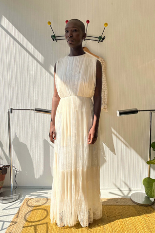 NINA RICCI ワンピース Gathered silk crepe midi dress945618 Nina Ricci Gathered silk crêpe midi dress Nina Ricci