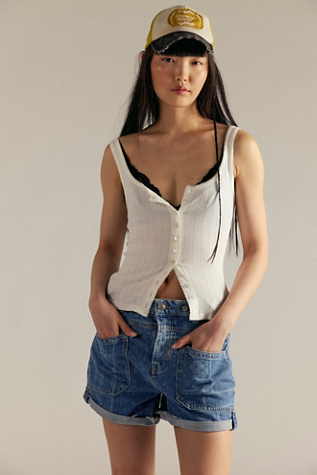 Shorts Palmer We The Free en Denim Medium Blue, pour femme taille: 33 chez Free People