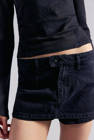 We The Free Gallivanting Peekaboo Skort at Free People in Black, Size: 24