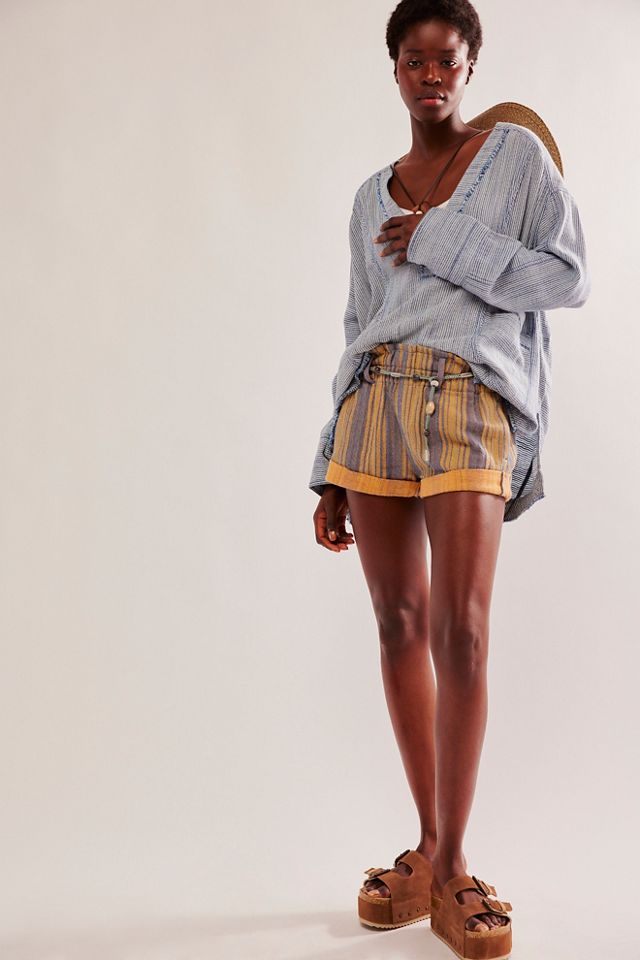 Solar Flare Baja Striped Shorts | Free People