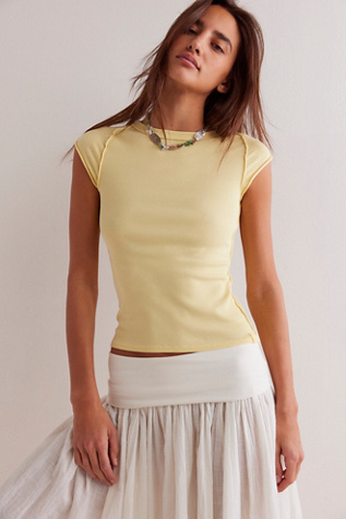 We The Free Ever Had Tee At Free People In Mellow Yellow, Size: Medium