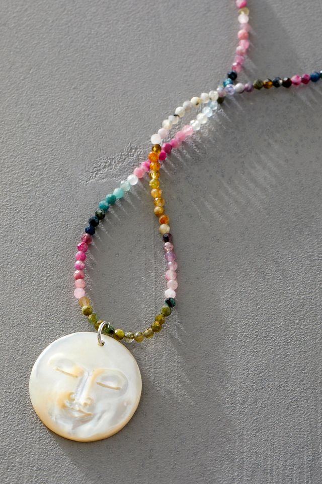 Collier à pendentif lune en nacre Alkemie #1