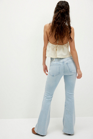 CRVY Infinite Stretch Pull-On Flare Jeans by We The Free at Free People in Light Wash, Size: XS Short