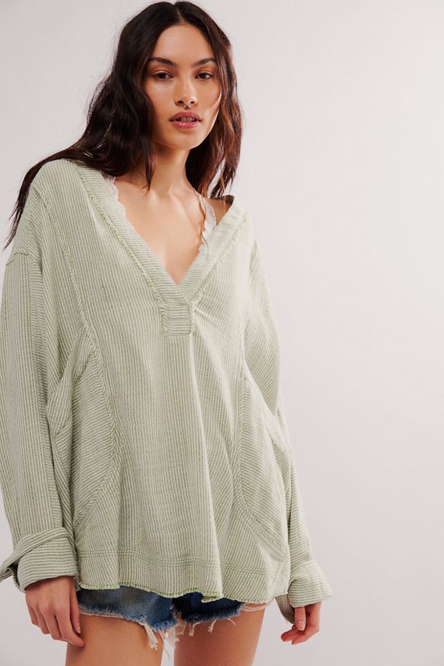 Free People We The Free Seaside Cotton Stripe Shirt