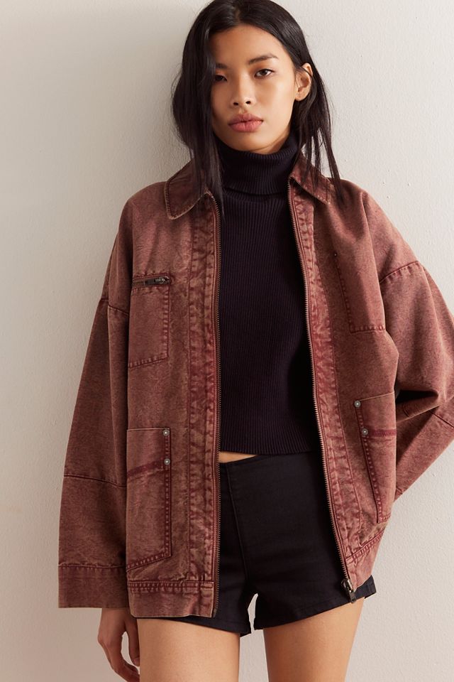 Free People Brown deals Utility Jacket Sz S