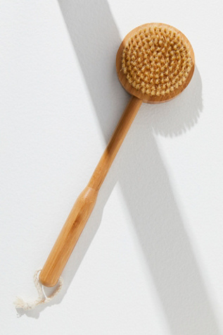 Baudelaire Bamboo Long-Handle Bath Brush at Free People