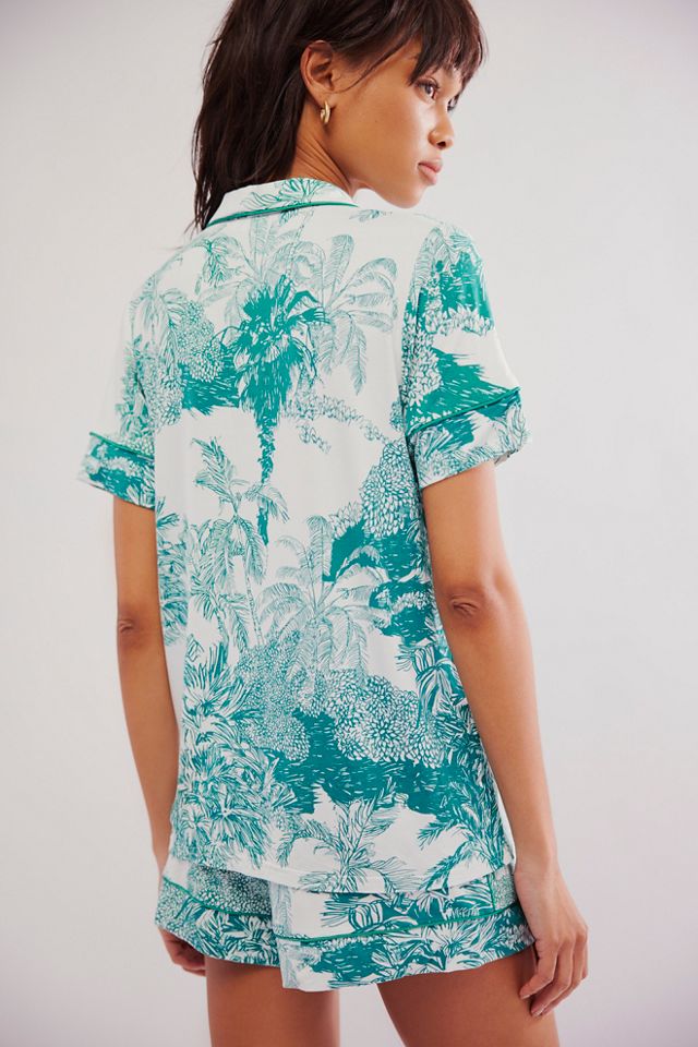 Palm Toile Shorts PJ Set #1