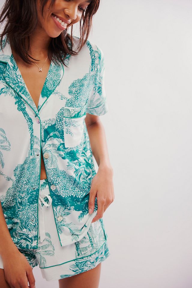 Palm Toile Shorts PJ Set #2